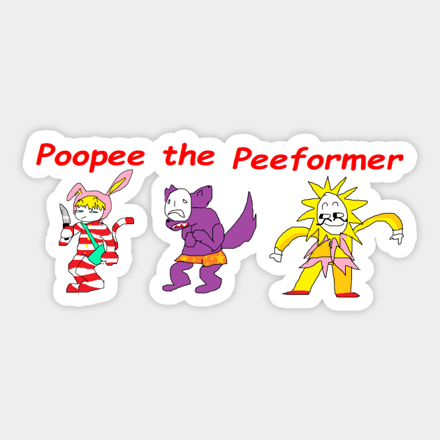 poopee the peeformer (popee the performer) Sticker by Fr0ggee